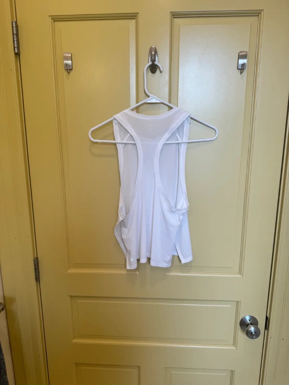 Athleta White Ribbed Racerback Workout Tank- Large - Picture 2 of 4